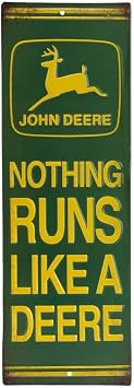 John Deere Embossed Metal Sign