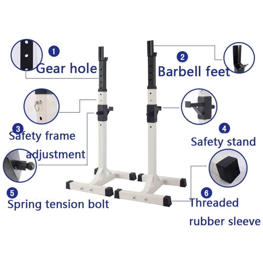 ERoomQ Squat Rack Stands, Squat Bar Rack Adjustable Barbell Rack Adjustable Gym Squat Barbell Power Rack Multi-Function Home Gym Fitness Stands Piece of Equipment 180Kg Max Load