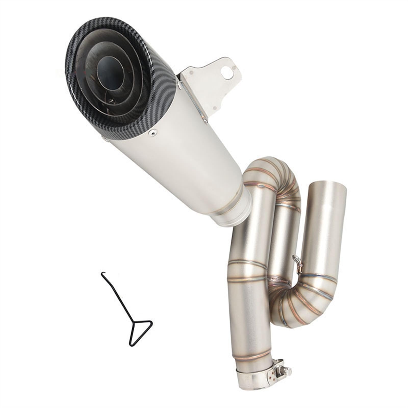 Tubo Di Collegamento Di Fuga Di Scarico Doppio Catalizzatore Silenziatore In Fibra Di Carbonio DB Killer Per TRIUMPH STREET TRIPLE 765S/R/RS 2017-2022 2018 19 2020 2021 (Color : A)