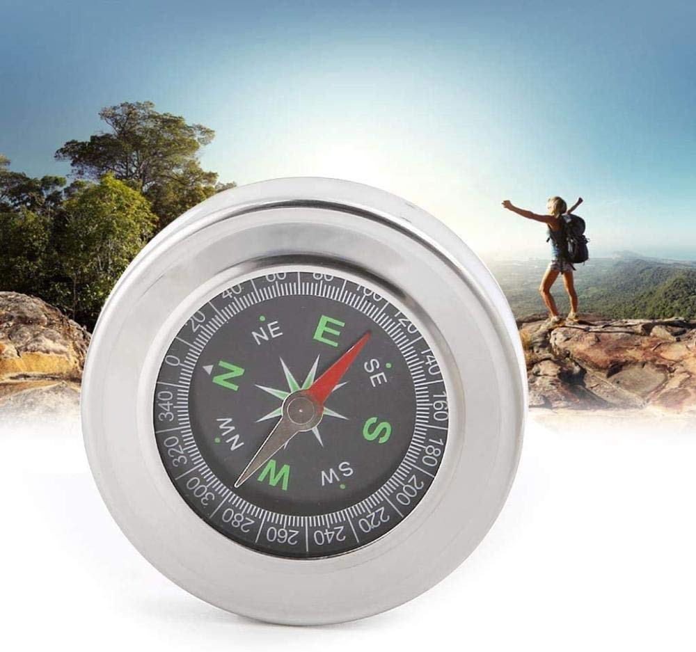 Boussole en acier inoxydable pour sports de plein air, outil de navigation portable pour camping et randonnée