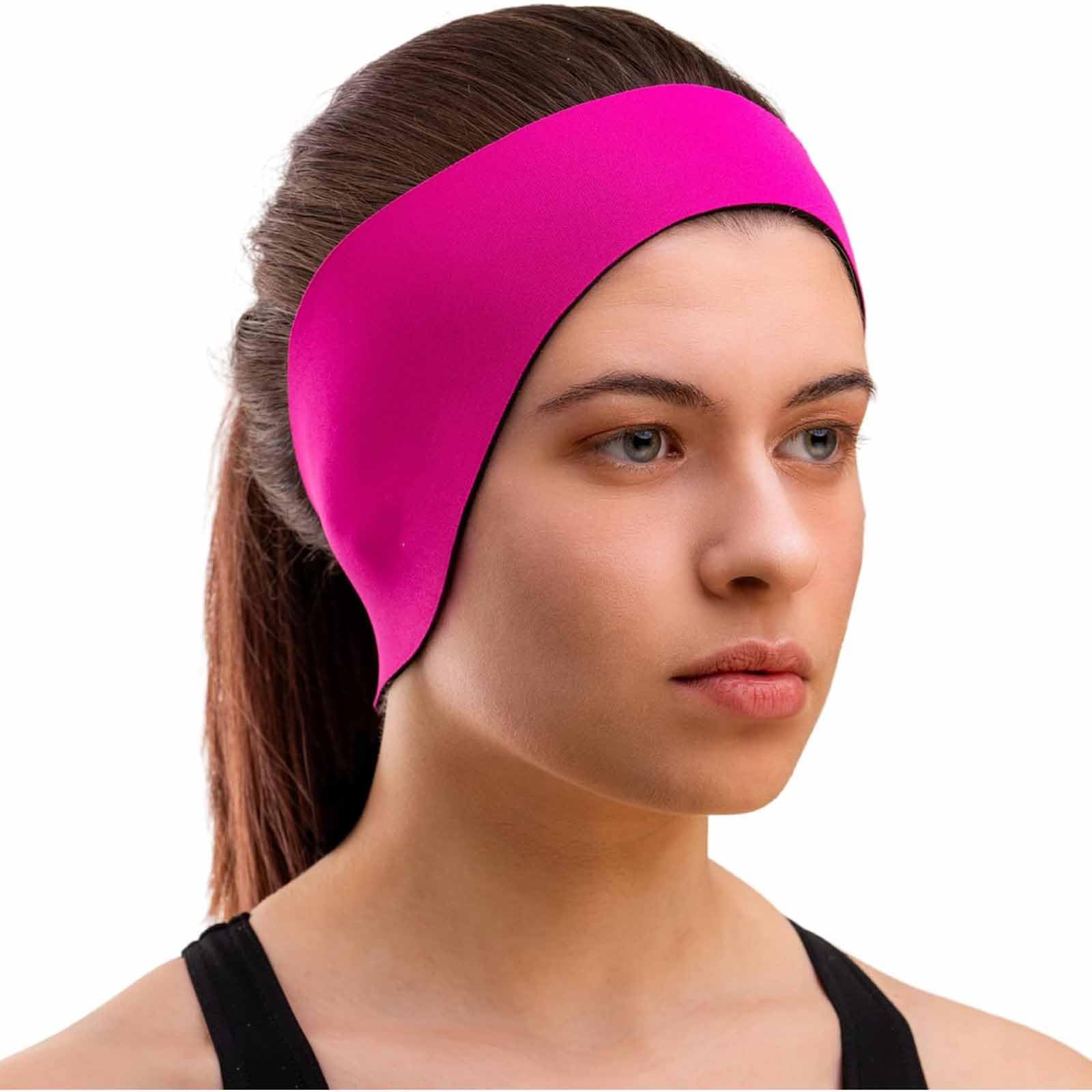 Tazweeq Swimming Headbands, Swimming Ear Band Protectors, Swimming Headbands for Boys and Girls (Rose)