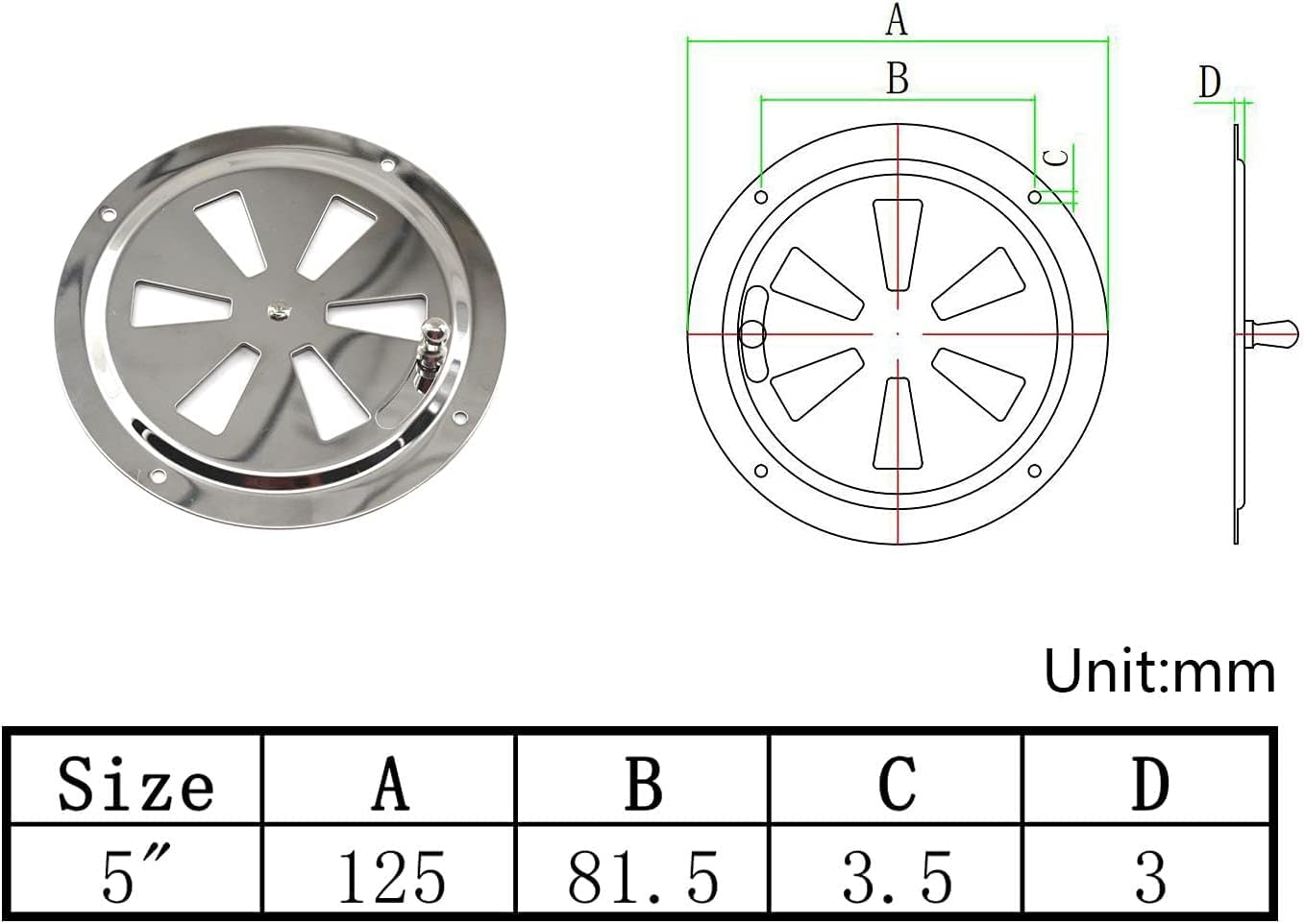 Plaque De Ventilation De Cabine En Acier Inoxydable De Qualite Marine Couvercle De Ventilation Rond Avec Bouton Lateral Pour Bateau Yacht Camping Car 5 Pouces 85443512