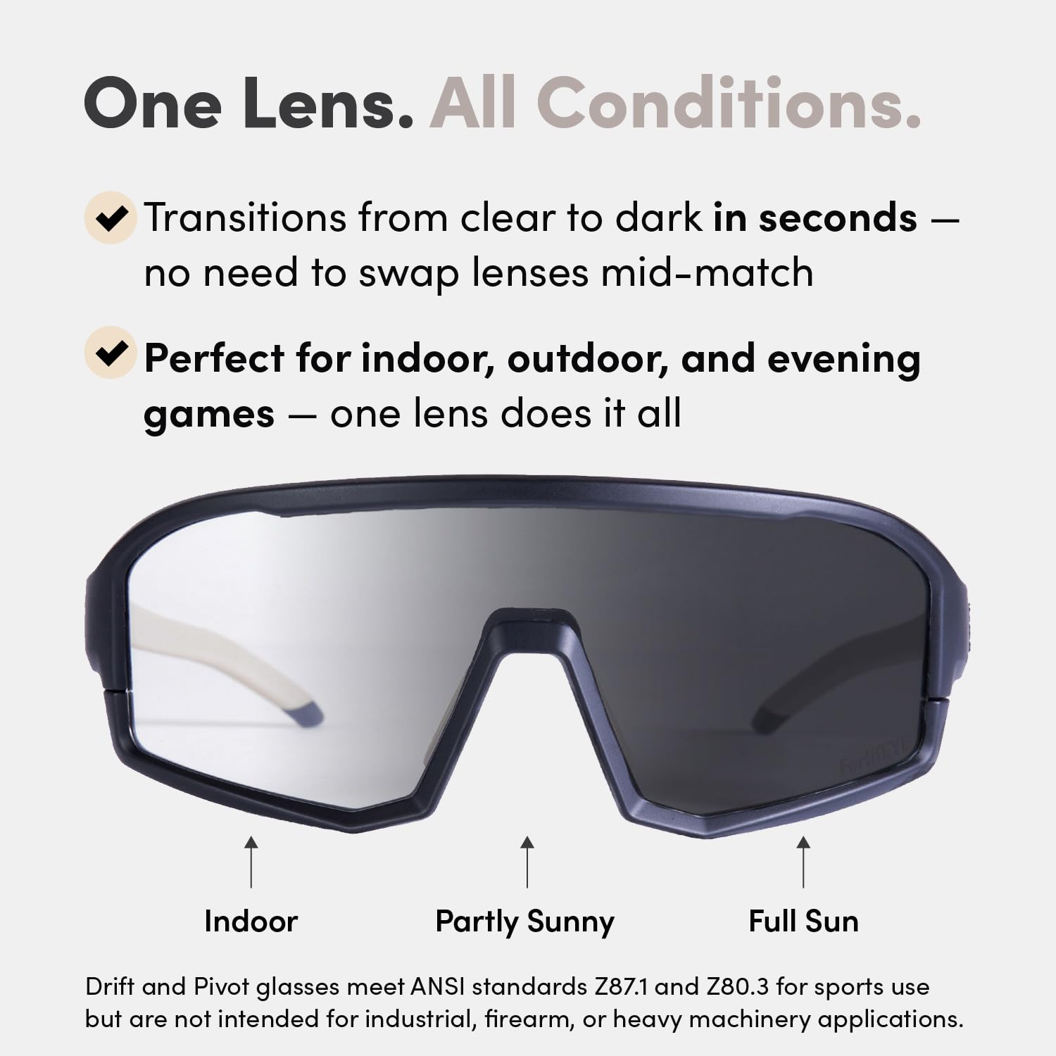 CRBN Pivot Pickleball-Brille für Damen und Herren – Pickleball-Augenschutz