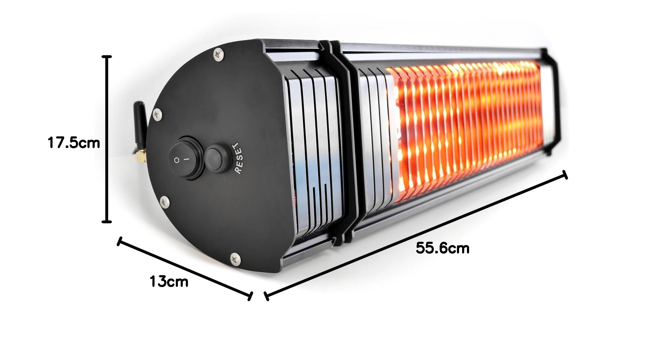 VASNER Appino 20 + AirCape – Infrarot Heizstrahler mit Abdeckhaube 2000 Watt Bluetooth fähiger Strahler Fernbedienung & App Steuerung Infrarotstrahler für den Außenbereich (Schwarz)
