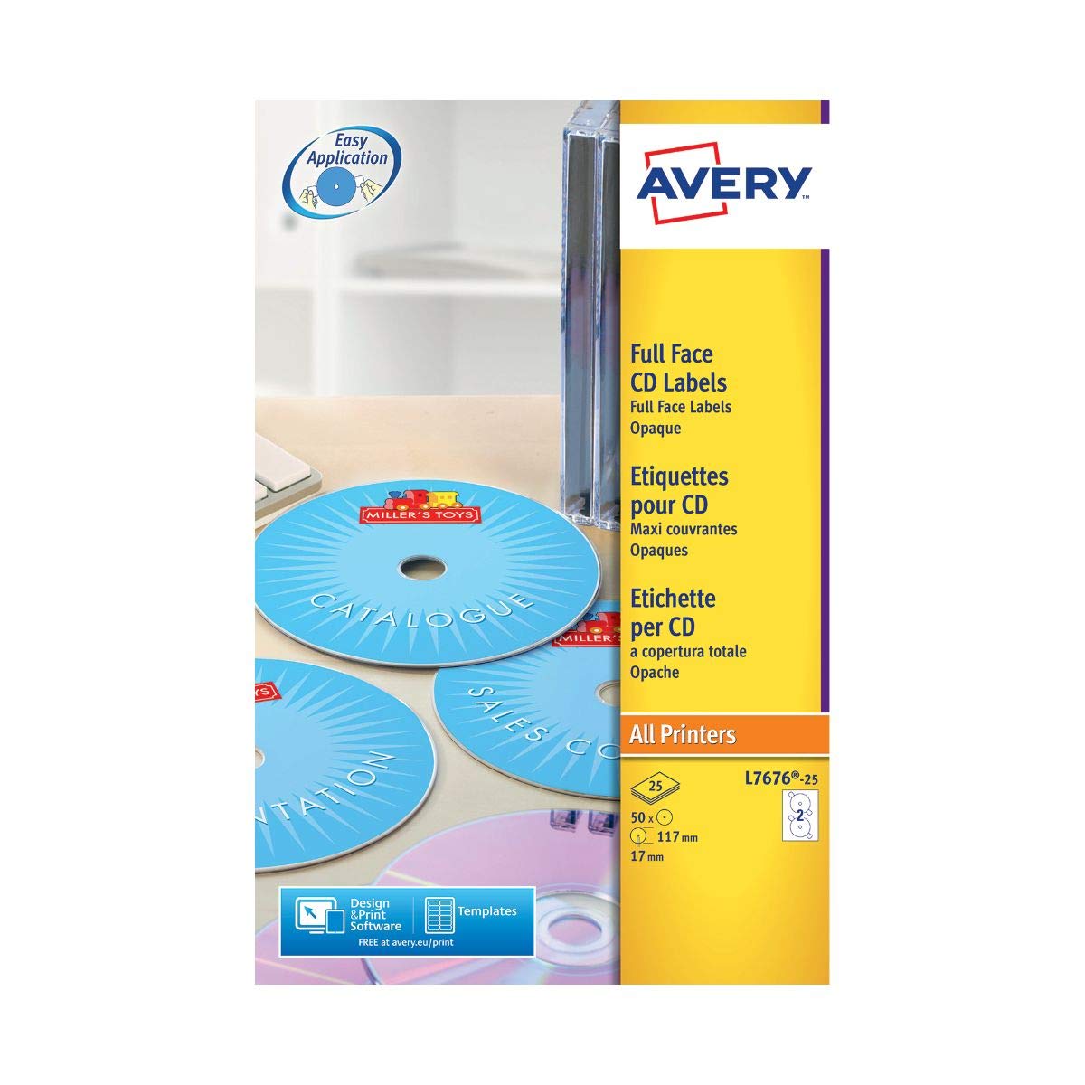Avery Etiketten L7676-25 Klevend A4 Wit 117 mm 25 Vellen à 2 Etiketten | Viking Direct NL