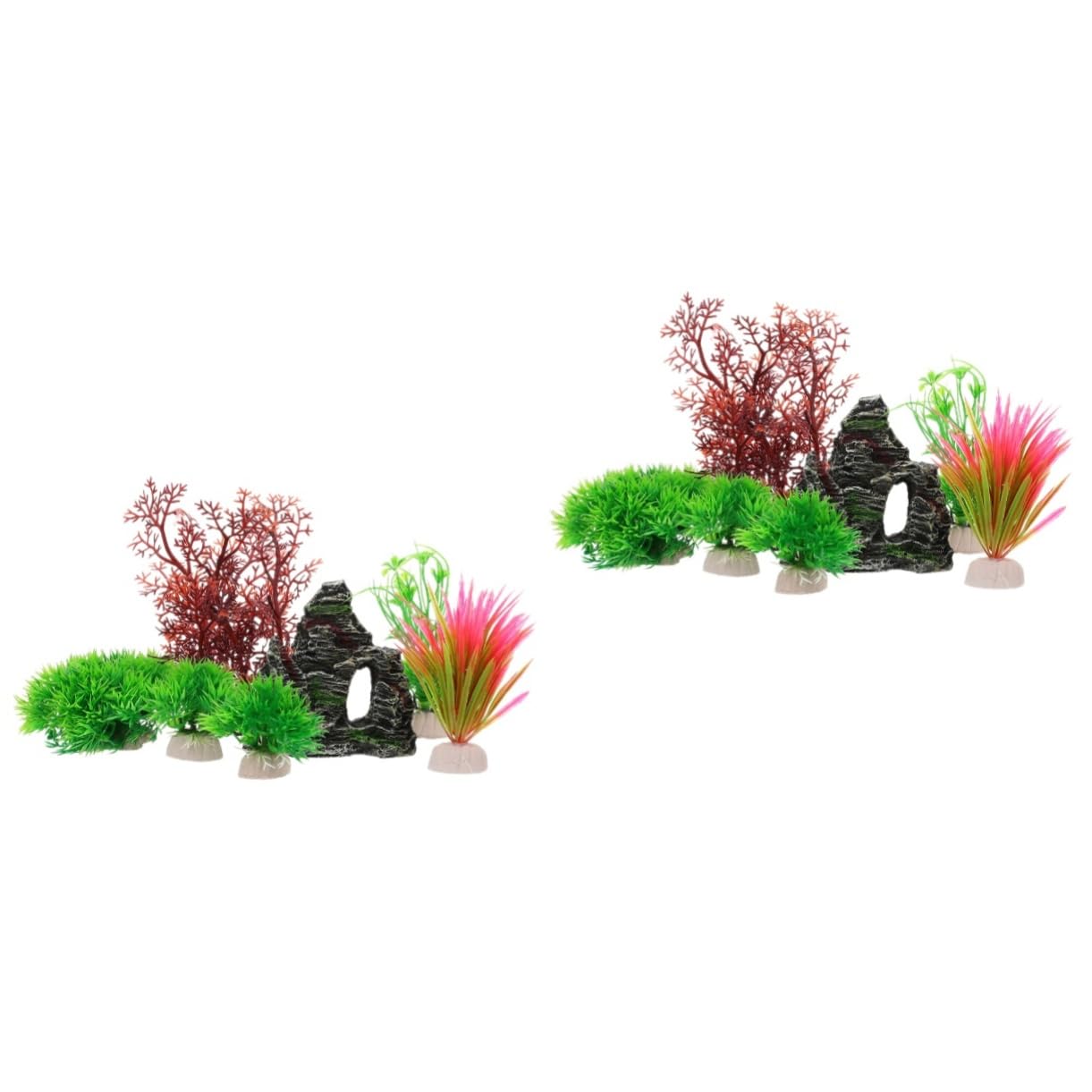 Toddmomy 2sätze Dekorative Aquarium Pflanzen Kombination Teiliges Aus Künstlichen Wasserpflanzen Für Fischbecken Langlebige Und Sichere Dekoration Für Büros Und Zuhause