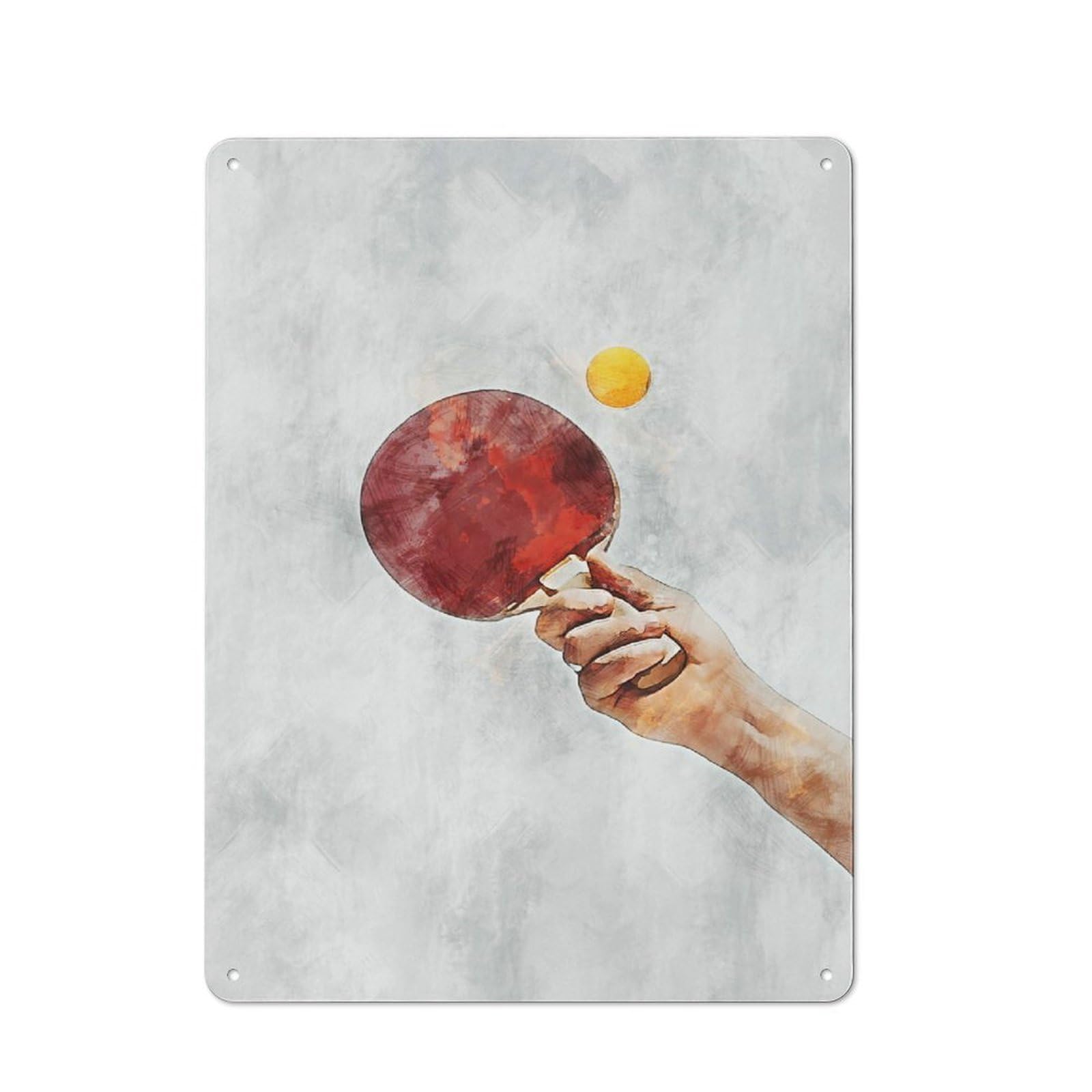 Junmoney Style-4 Metal Plaque 40X30cm With Ping Pong For Hallway Wall, Rustic Decor, A Metal Wall Feature For Hallways And Entrance Areas
