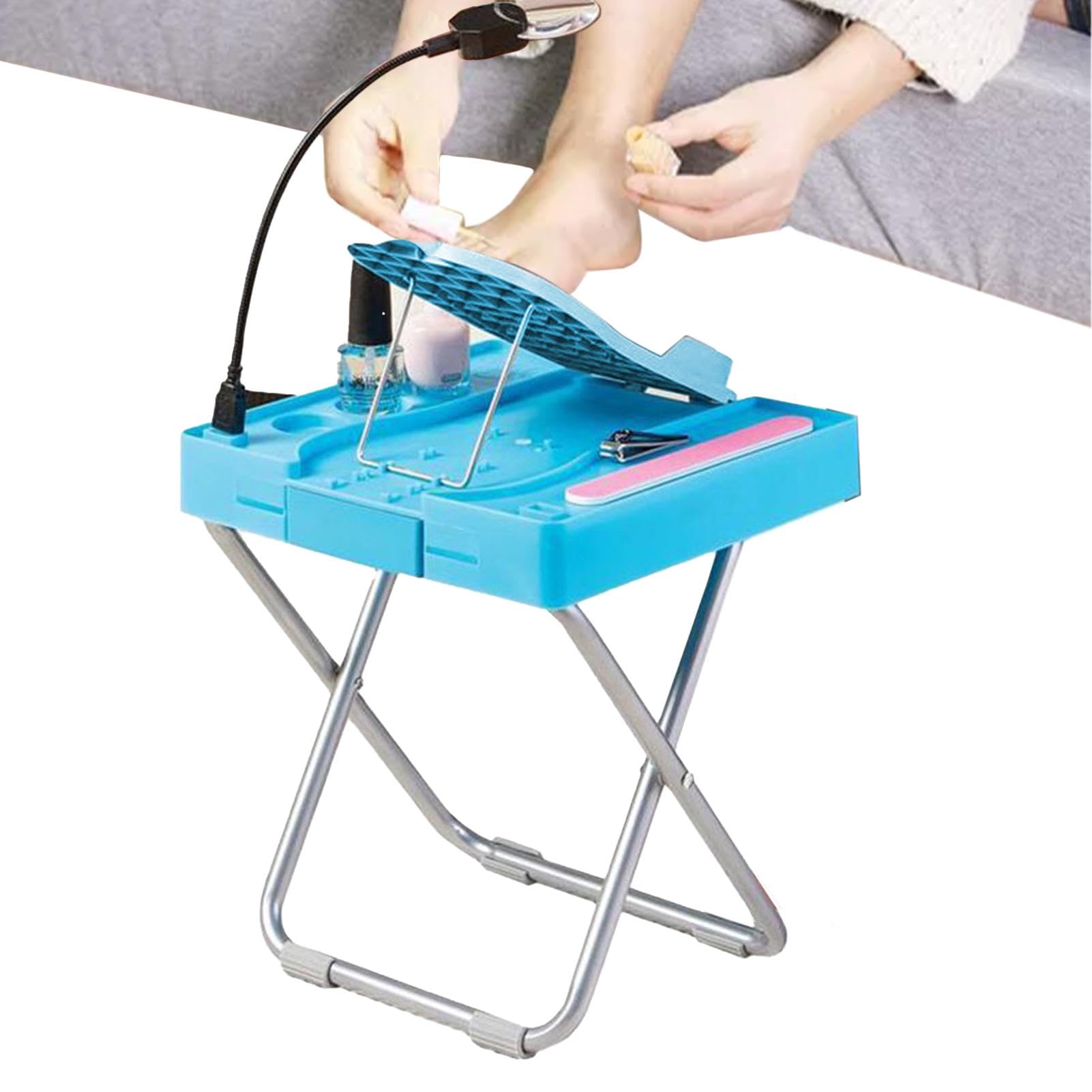 Poggiapiedi pedicure, Poggiapiedi di bellezza regolabile, Accessorio per sedia pedicure, Poggiapiedi con LED, Strumento per pedicure con ventola di essiccazione, Attrezzatura per pedicure domestica,