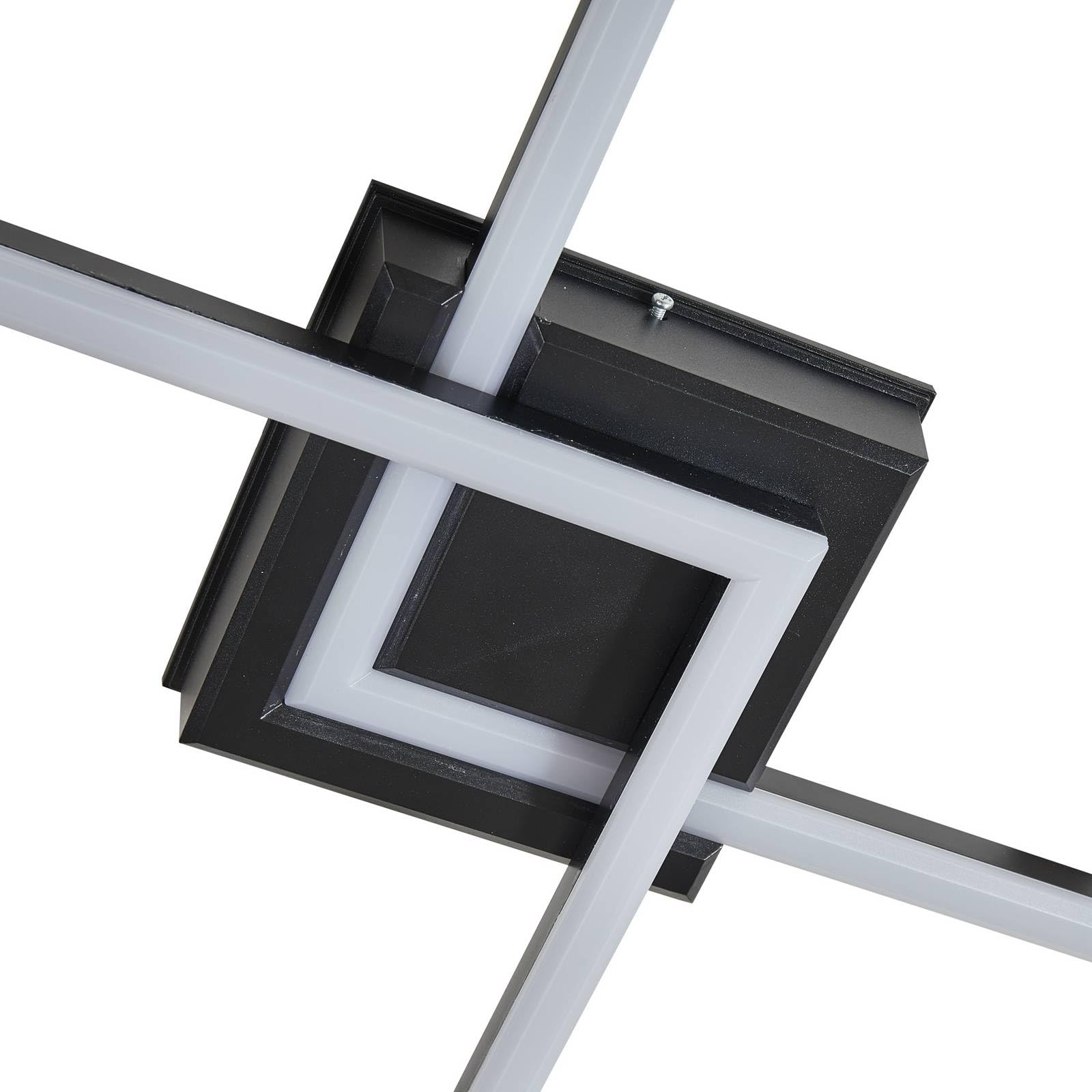 Plafonnier LED extérieur Finian à intensité variable Noir 1 lampe Luminaire jardin terrasse balcon