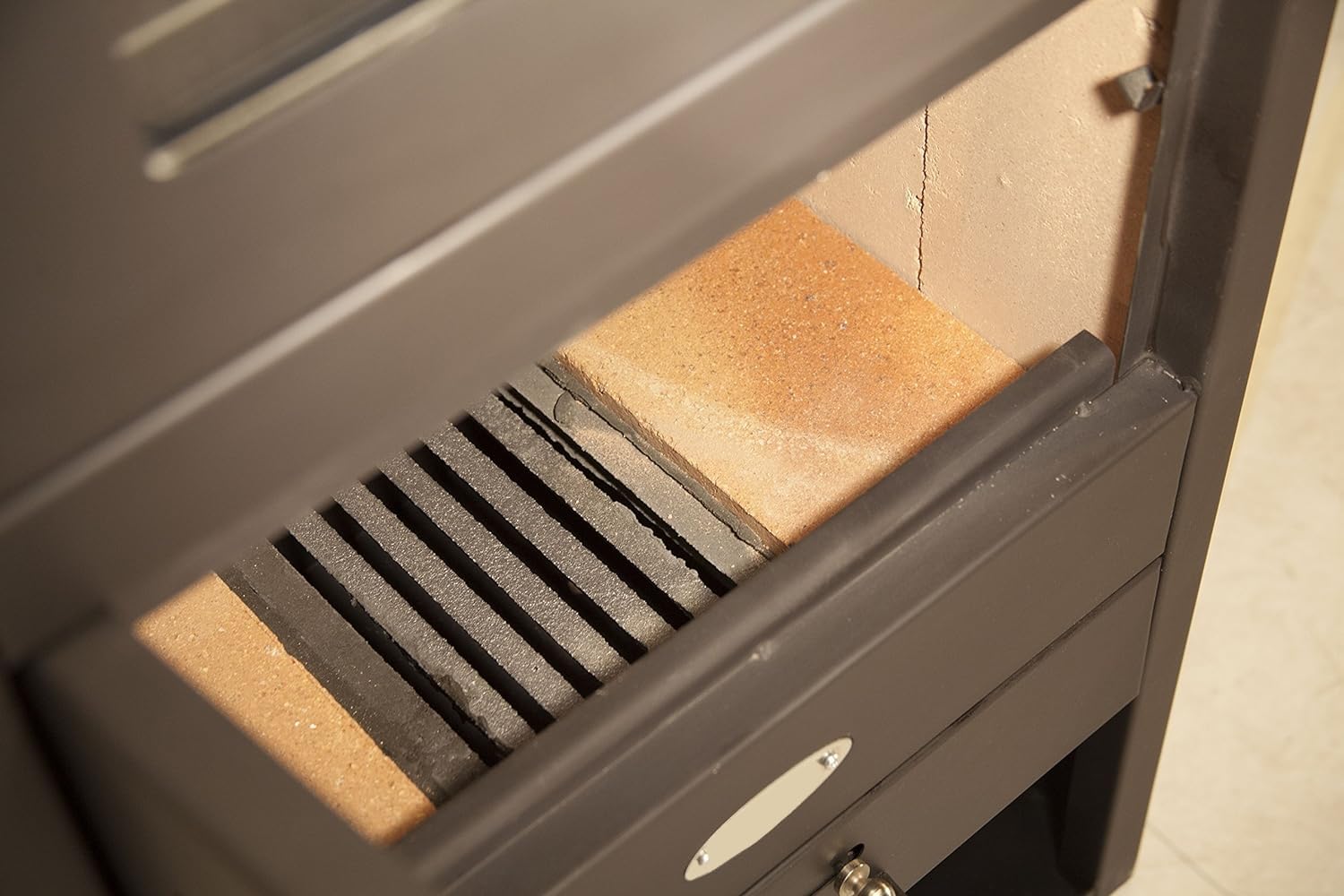 Stufa a legna/Termocamino con forno e portalegna in acciaio e ghisa 10/12 kW - Mod. Double Oven Fire