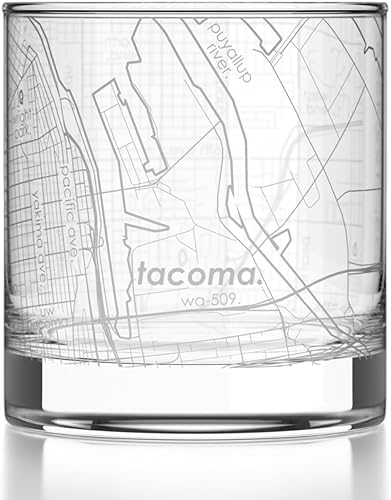 Miniatura 16 de Well Told Vaso de whisky grabado con mapa de Charleston, Carolina del Sur, vaso de rocas estilo antiguo (11 oz, transparente), vaso de whisky
