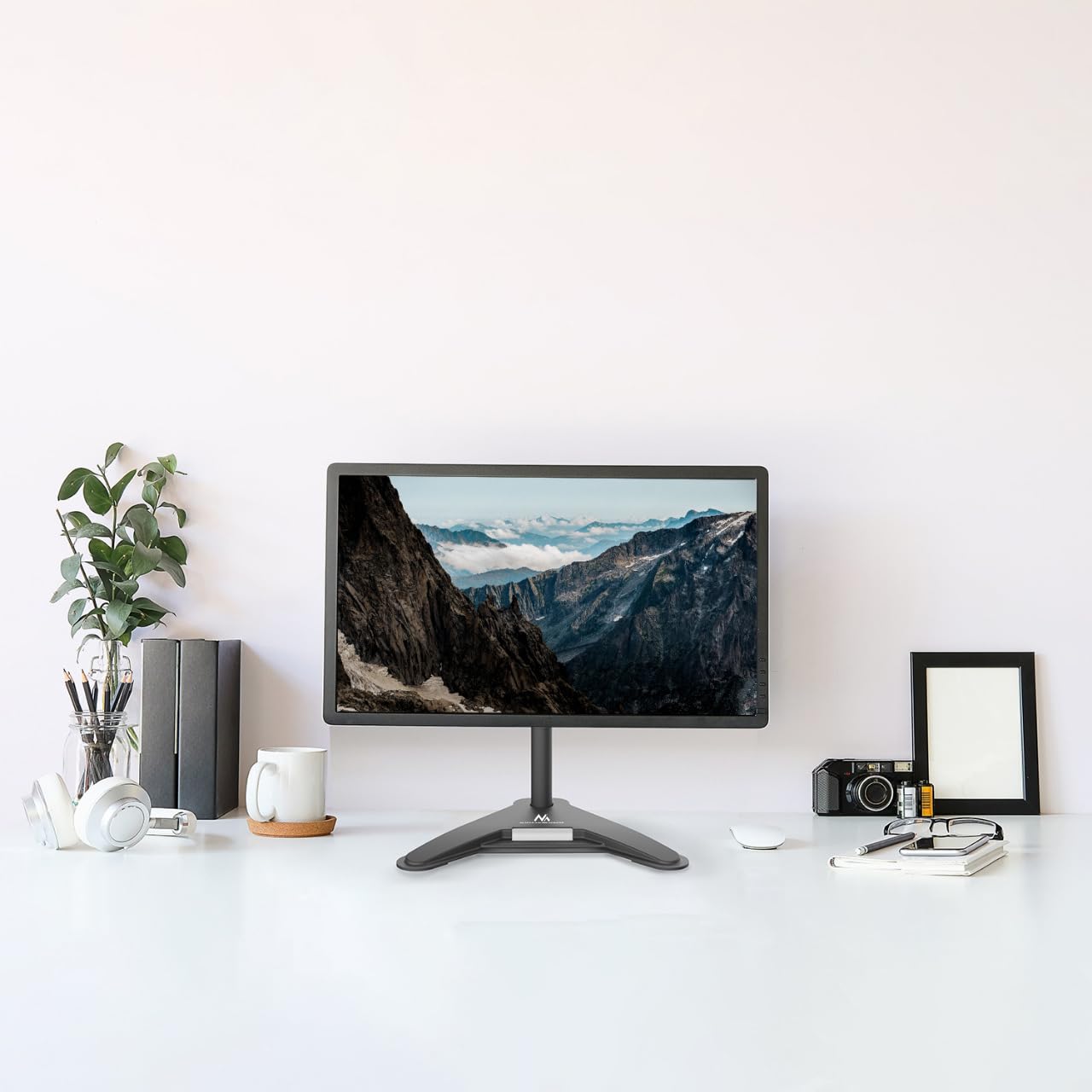 Maclean Supporto da scrivania per Monitor, TV max VESA 100x100, Rotazione 360°, Inlinazione, per Diagonale 13-27", 8kg, MC-987