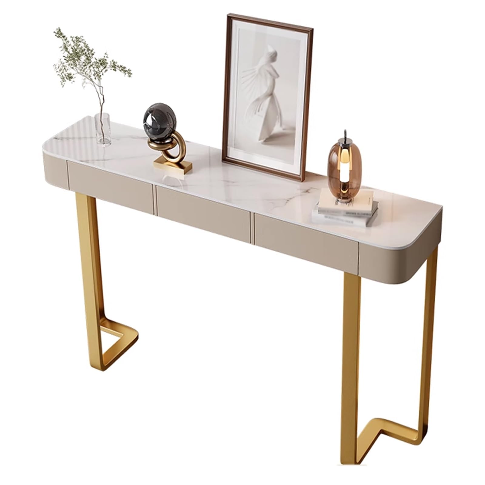 Tavolo da ingresso con cassetti in legno massello, lastra di roccia in stile italiano, armadio da ingresso in acciaio inox per corridoio, camera da letto, soggiorno