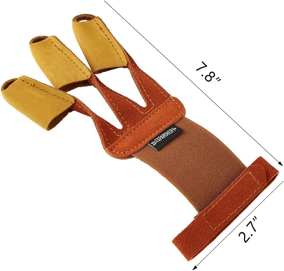 Huntingdoor Archery Finger Glove 3 Finger Tab Protective Finger Guard Black and Brown Suede Finger Gloves for Left and Right Hand Shooter : Sports & Outdoors
