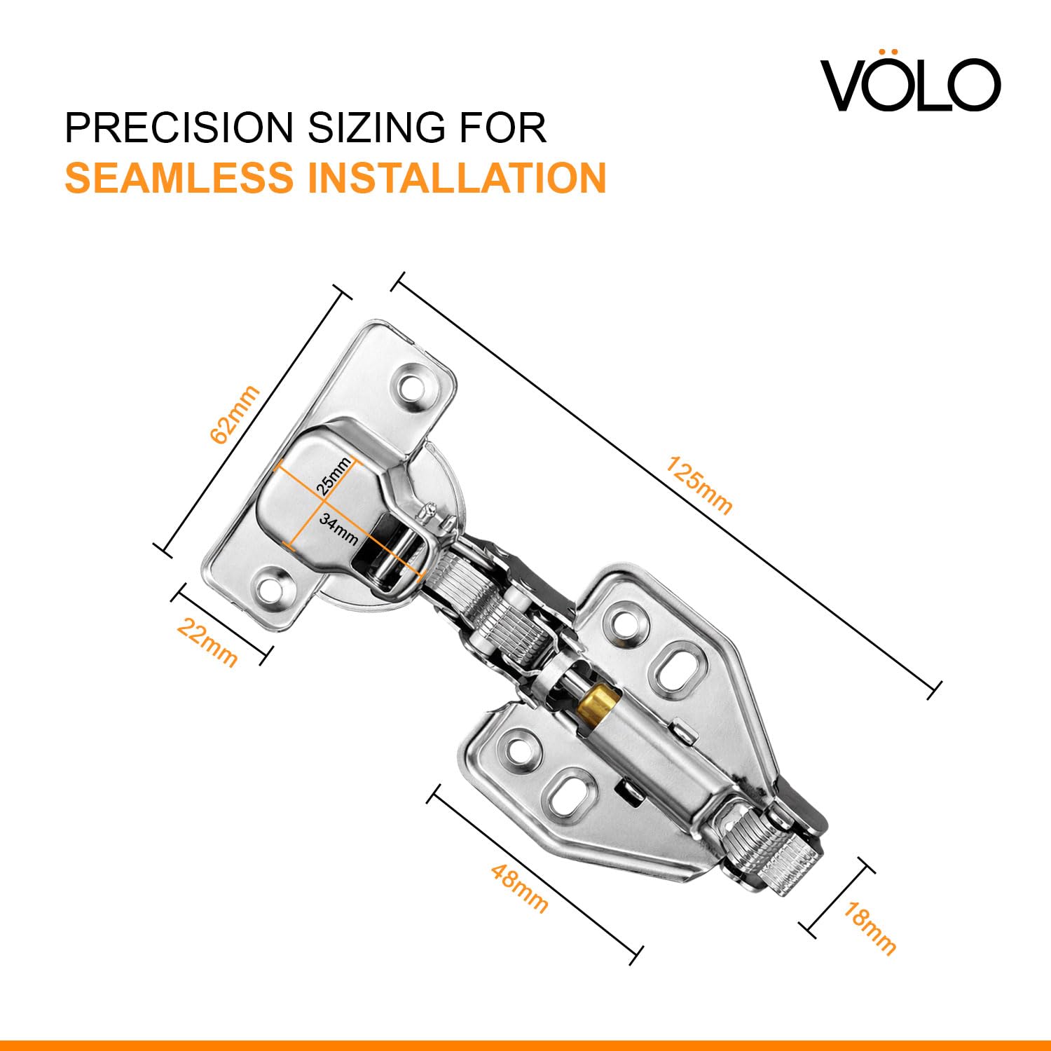 Volo Soft Close Hinges - Stainless Steel Cabinet Hinges -2 Volo Soft Close Hinges - Stainless Steel Cabinet Hinges -2
