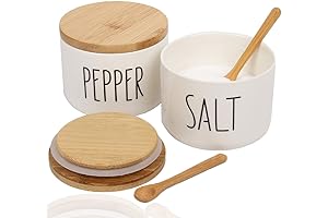 Salt and Pepper Containers Stackable Farmhouse Style