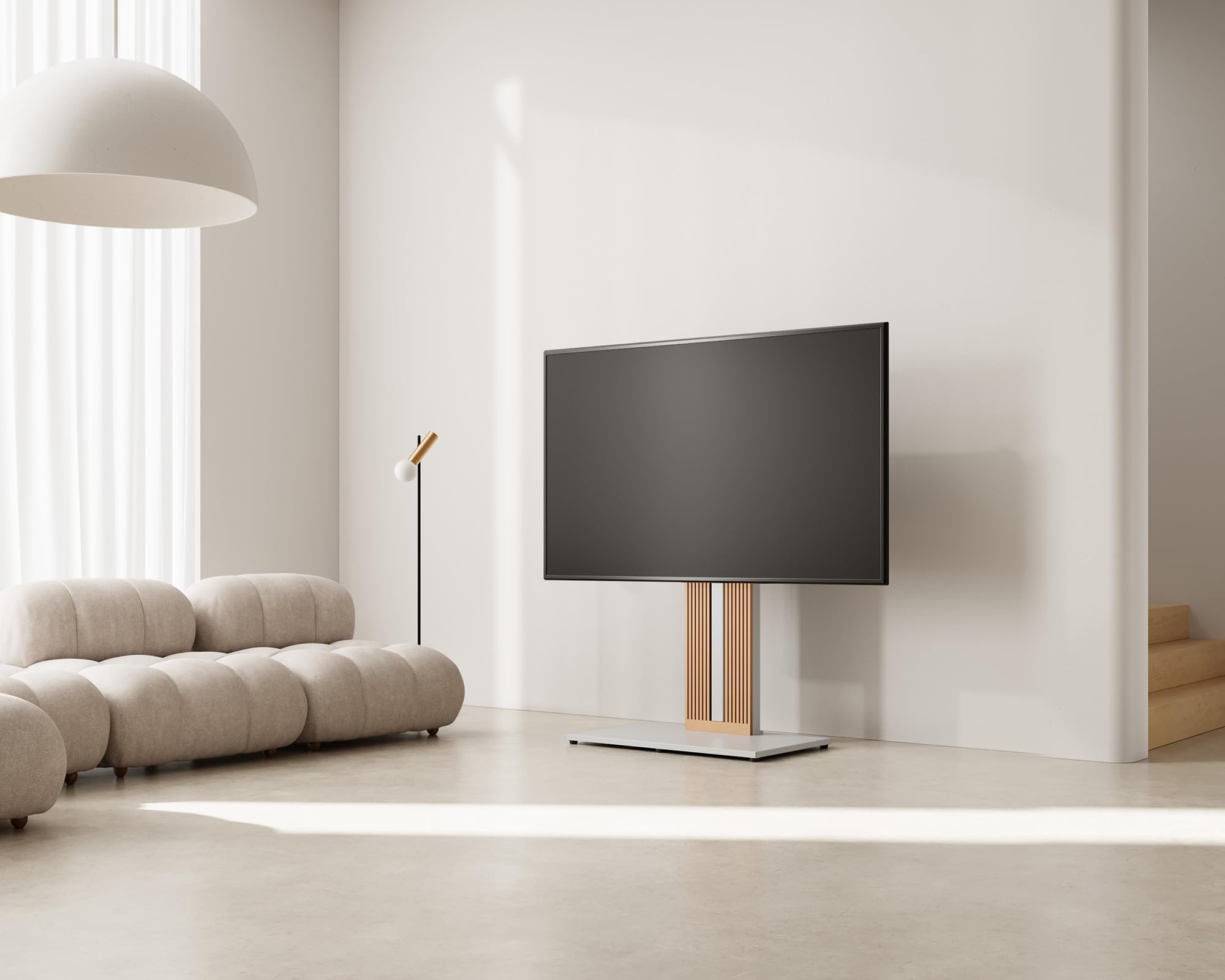 FITUEYES Supporto TV da Pavimento per 55" - 88" Regolazione Angolo ± 30° Porta TV da Terra Mobile Portata Massima 60kg Massimo VESA 600 * 400mm Serie ZEN