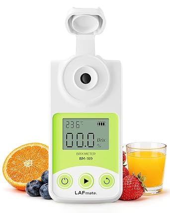 Digital Brix Refractometer 0-95% LAFMATE Brix Mater for Honey Maple Syrup, Sugar Refractometer with ATC for Winemaking Homebrewing