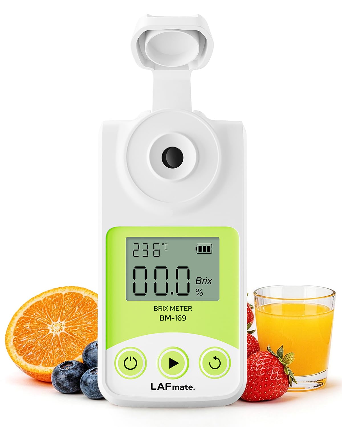 Digital Brix Refractometer 0-95% LAFMATE Brix Mater for Honey Maple Syrup, Sugar Refractometer with ATC for Winemaking Homebrewing