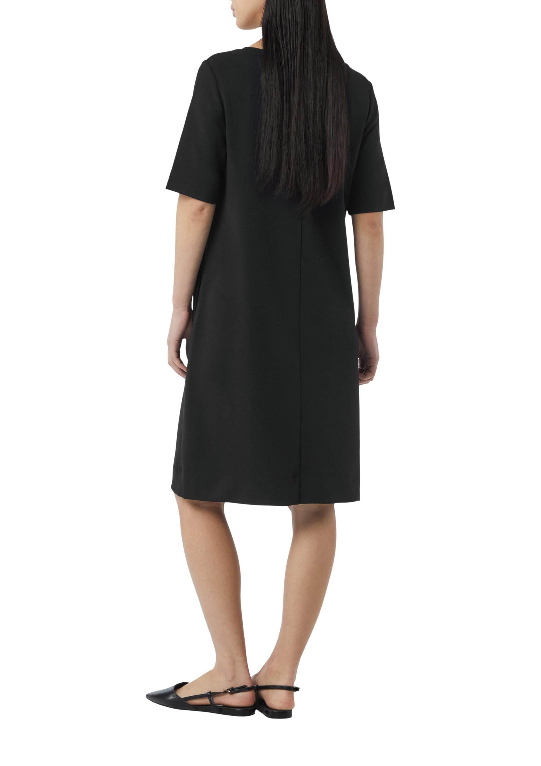 Comma Kurzarm-Kleid aus Modalmix mit Logo-Detail