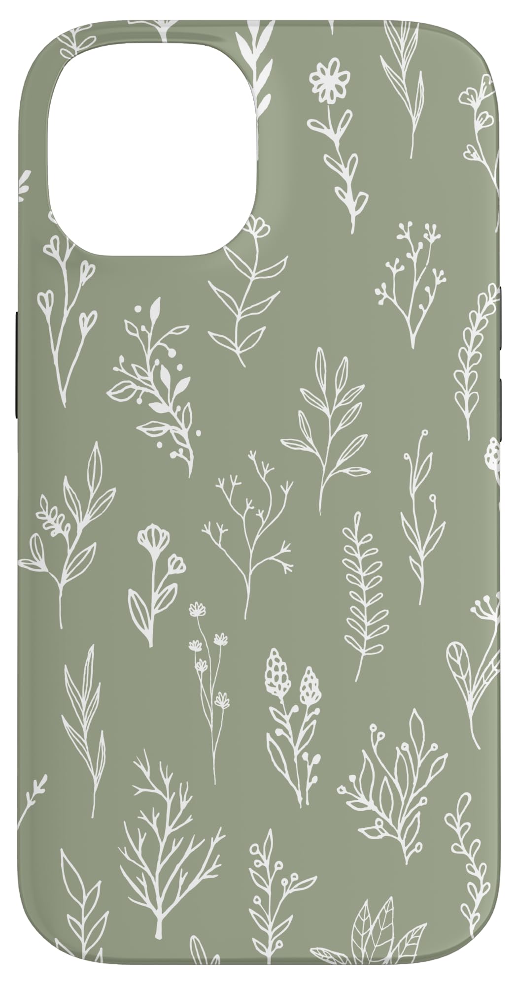 Cute Sage Green Wildflower Cottagecore Aesthetic Flower Case for iPhone 14
