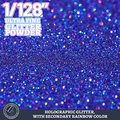 LEOBRO Blue Glitter - 180G/6.35OZ Holographic Ultra Fine Resin Glitter Powder for Christmas Decors & Crafts - Image 3