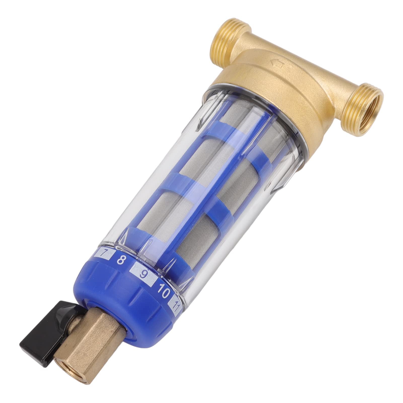 intera casa girare giù sedimenti di sedimenti per la filtro per acqua rubinetto intera casa pre -acqua filtro raffinato testa di rame giù con rame puro a 6 punti