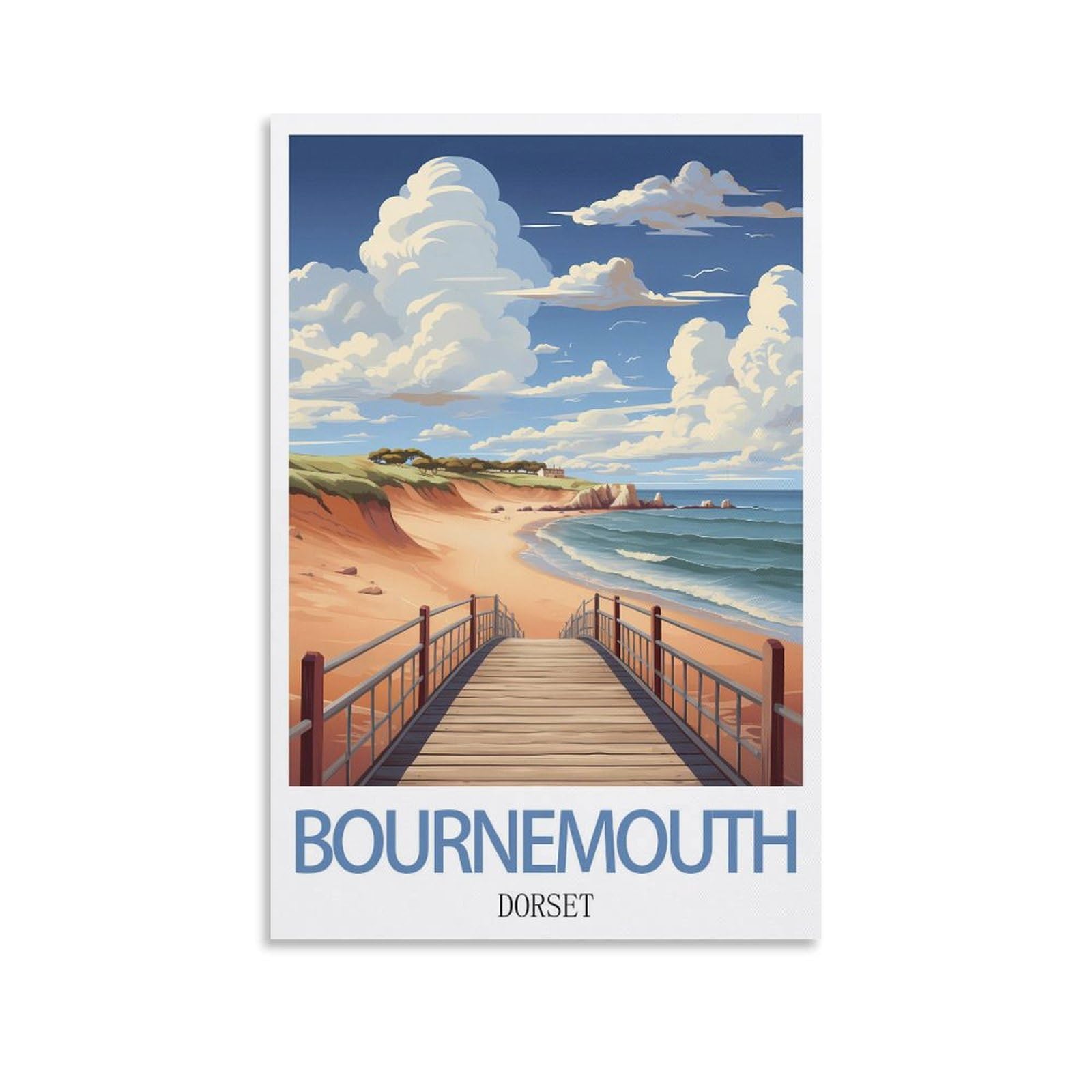 Metal Sign Tin Sign,Bournemouth Dorsets,Garden & Kitchen Poster, Inspirational Sign Home Wall Art Decor for Home Kitchen Bar Club Decoration 30x30cm