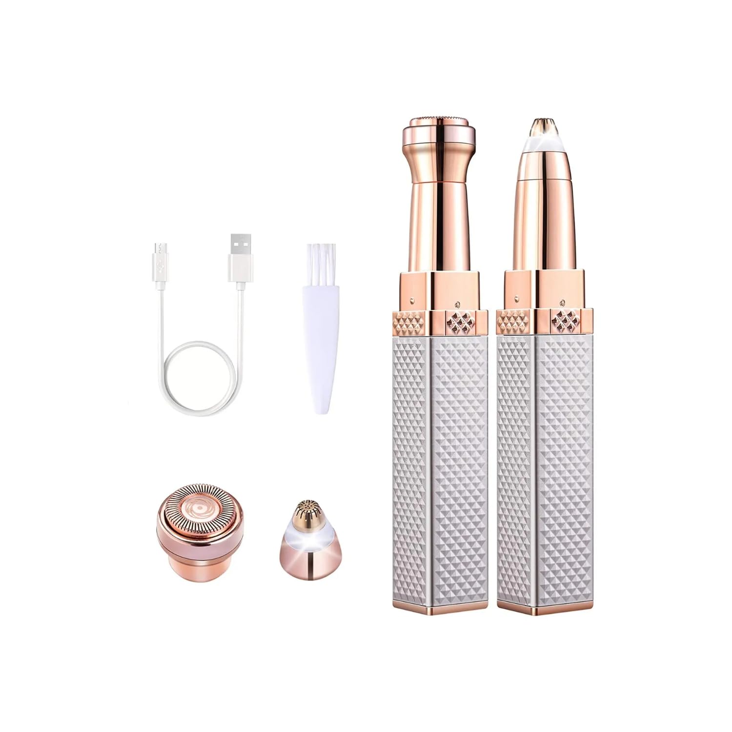 Rechargeable Eyebrow Trimmer & Facial Hair Remover Pen for Women 2-in-1 Painless Razor for Eyebrows, Lips, Nose & Face with LED Light (B0C78F2YX6) Amazon Price History, Amazon Price Tracker