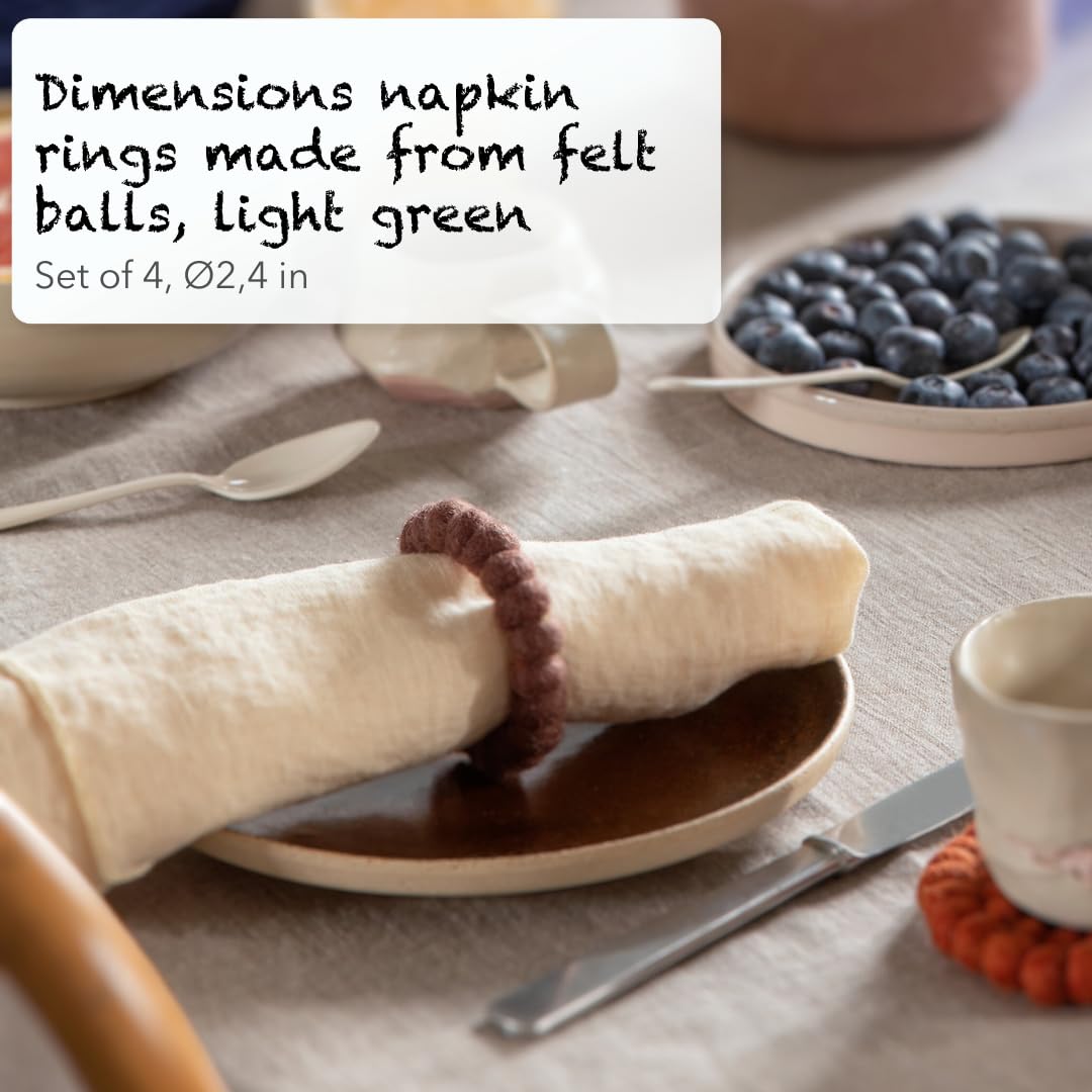 Én Gry & Sif Scandi Style Napkin Rings, Green - Image 4
