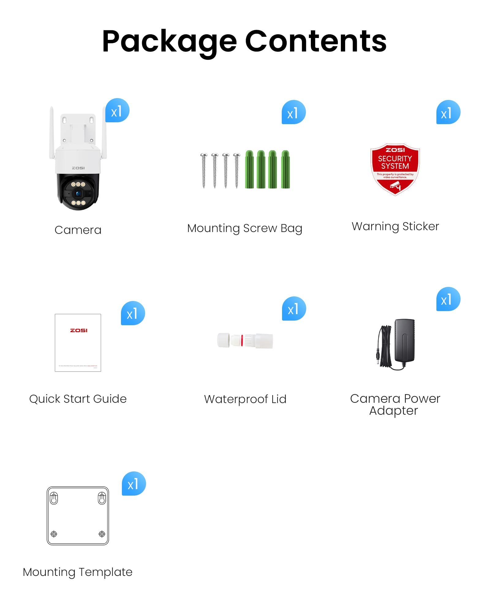 ZOSI AuroraLux 5MP Telecamera di Sorveglianza WiFi Senza Fili, Telecamera PT Vista a 360°, Rilevamento di Persona e Veicolo, Allarme Intelligente e Audio Bidirezionale, C296