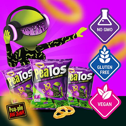 Peatos® - The Craveworthy Upgrade To America's Favorite Snacks - Peatos Crunchy Onion Rings In Snack Sized 0.6 Oz. Bags (15 Pack) Full Of “Junk Food” Flavor And Fun Without The Junk. Peatos Are Pea-Based, Plant-Based, Vegan, Gluten-Free, And Non-Gmo. #TOP3