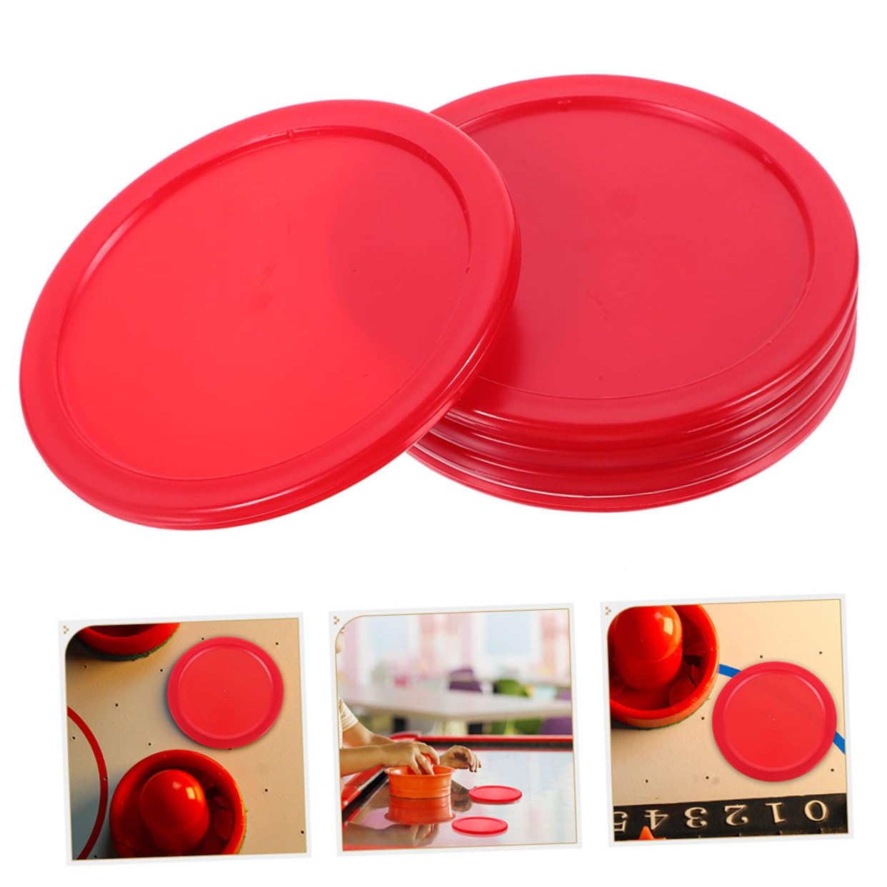 TOYANDONA Accessoires De Hockey Fournitures De Table De Hockey Équipement De Hockey Rondelles De Hockey sur Glace De Bureau Fournitures De Jeux De Hockey Plastique Rouge
