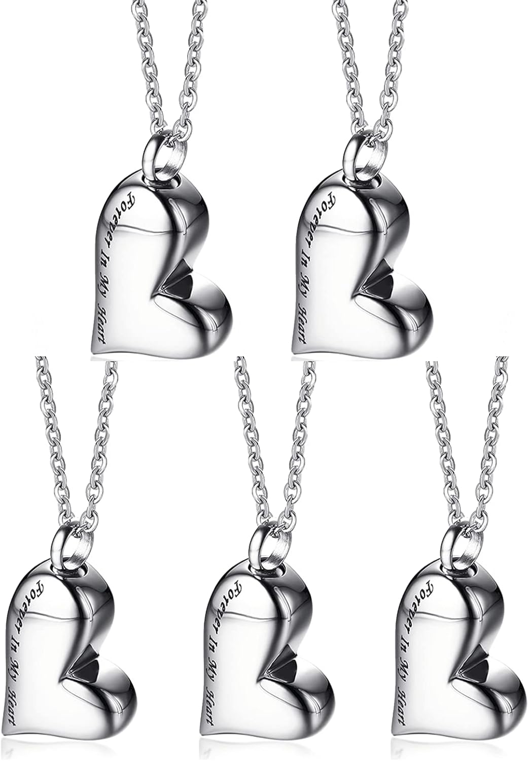 VNOX Heart Urn Necklace for Ashes - Memorial Cremation Jewelry for Ashes,Forever in My Heart Urn Locket for Ashes Stainless Steel Urns Pendant Keepsake Jewelry