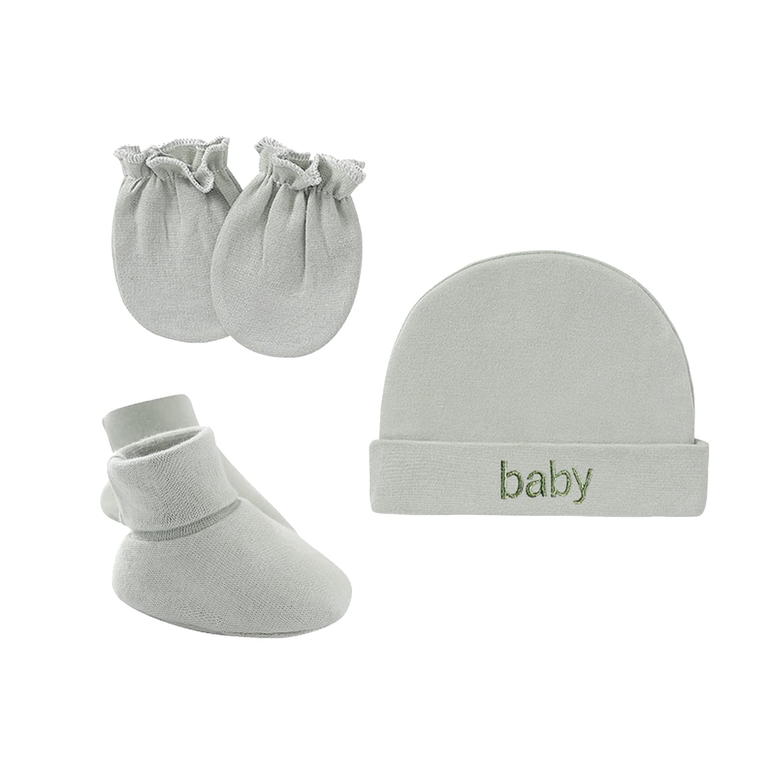Moonlovenewborn Infant Cotton Beanie Hat Mittens Socks Set Autumn
