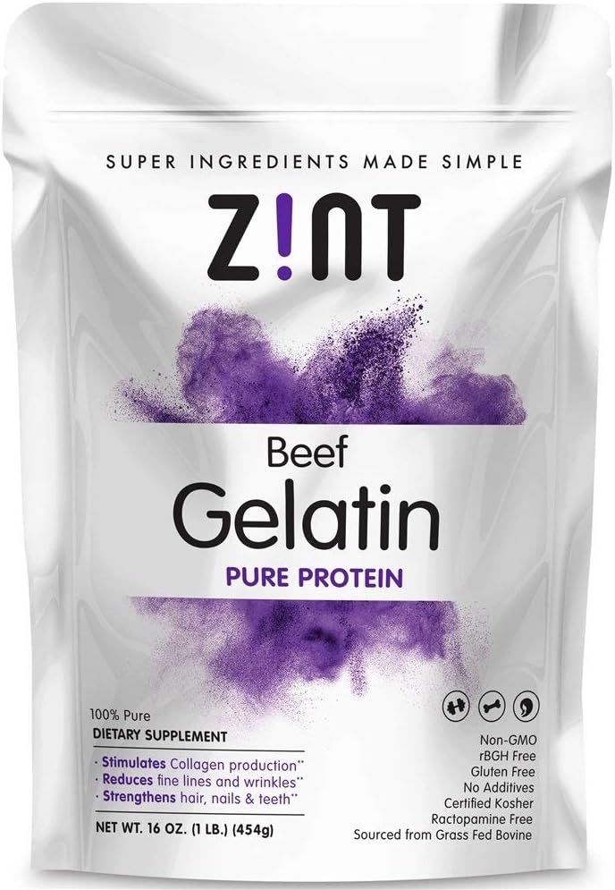 Zint Grass-Fed Beef Gelatin Protein Powder Pouch, 16 Ounce