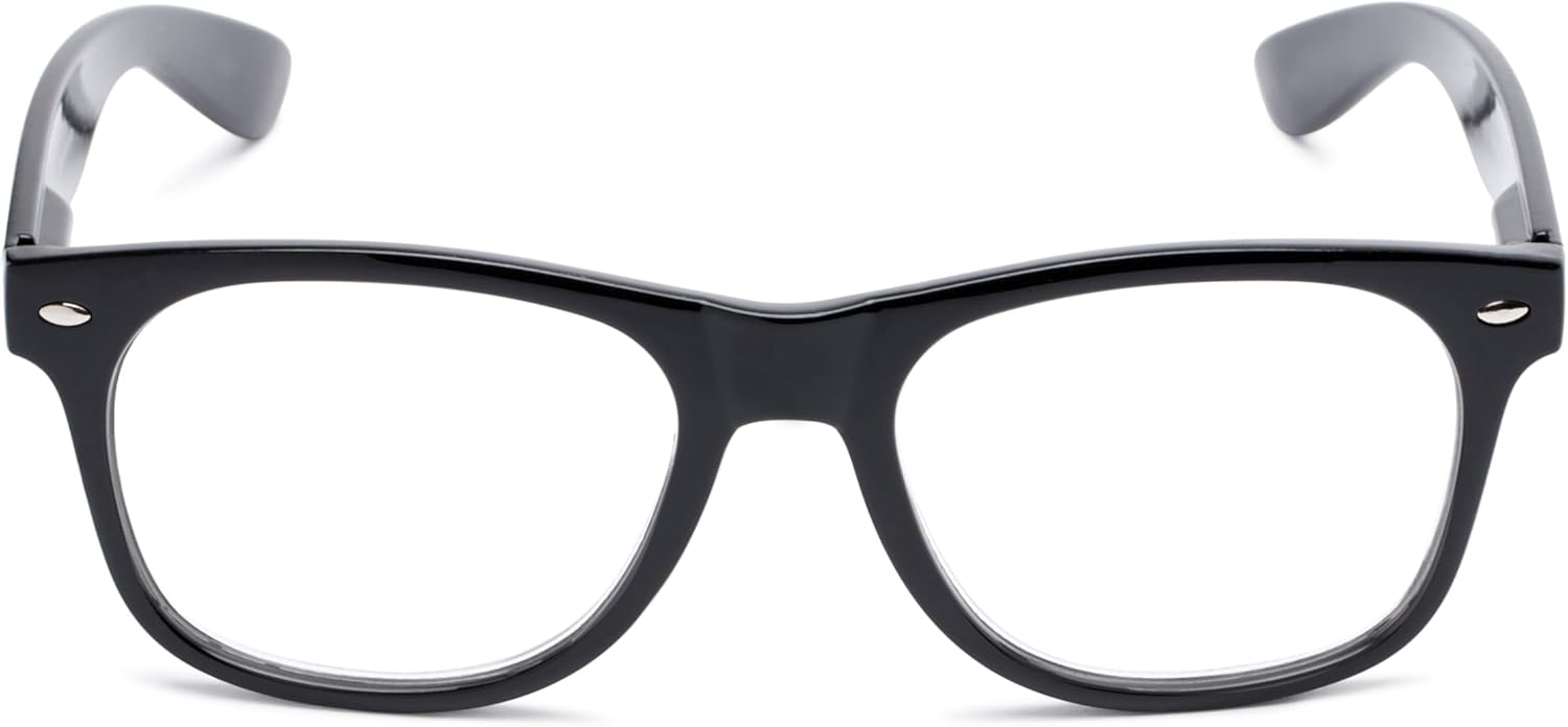 Readers Readers.com Reading Glasses: The Dean, Plastic Retro Square Style for Men and Women