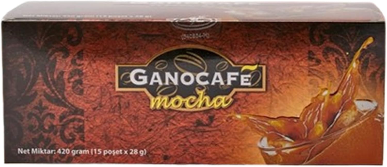 Gano Excel Mocha Instant Coffee with Ganoderma Lucidum (Reishi) Extract – Mushroom Coffee Mix, Mocha Flavor, 1 Box (15 Sachets)