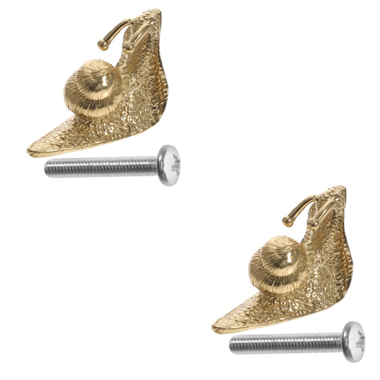 Angoily2pcs Brass Handle Closet Door Knobs Retro Cabinet Pulls Closet Knob Snail Drawer Knobs Snail Cabinet Knob Drawer Handles Gold Cabinet Knobs Gold Knobs Furniture Chest of Drawers