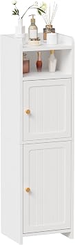BEWISHOME Slim Bathroom Storage Cabinet, 2 Doors Small Bathroom Cabinet