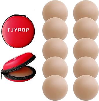 FJYQOP Silicone Nipple Covers - 5 Pairs, Womens Reusable Adhesive Silicone Pasties Nippleless Covers Round