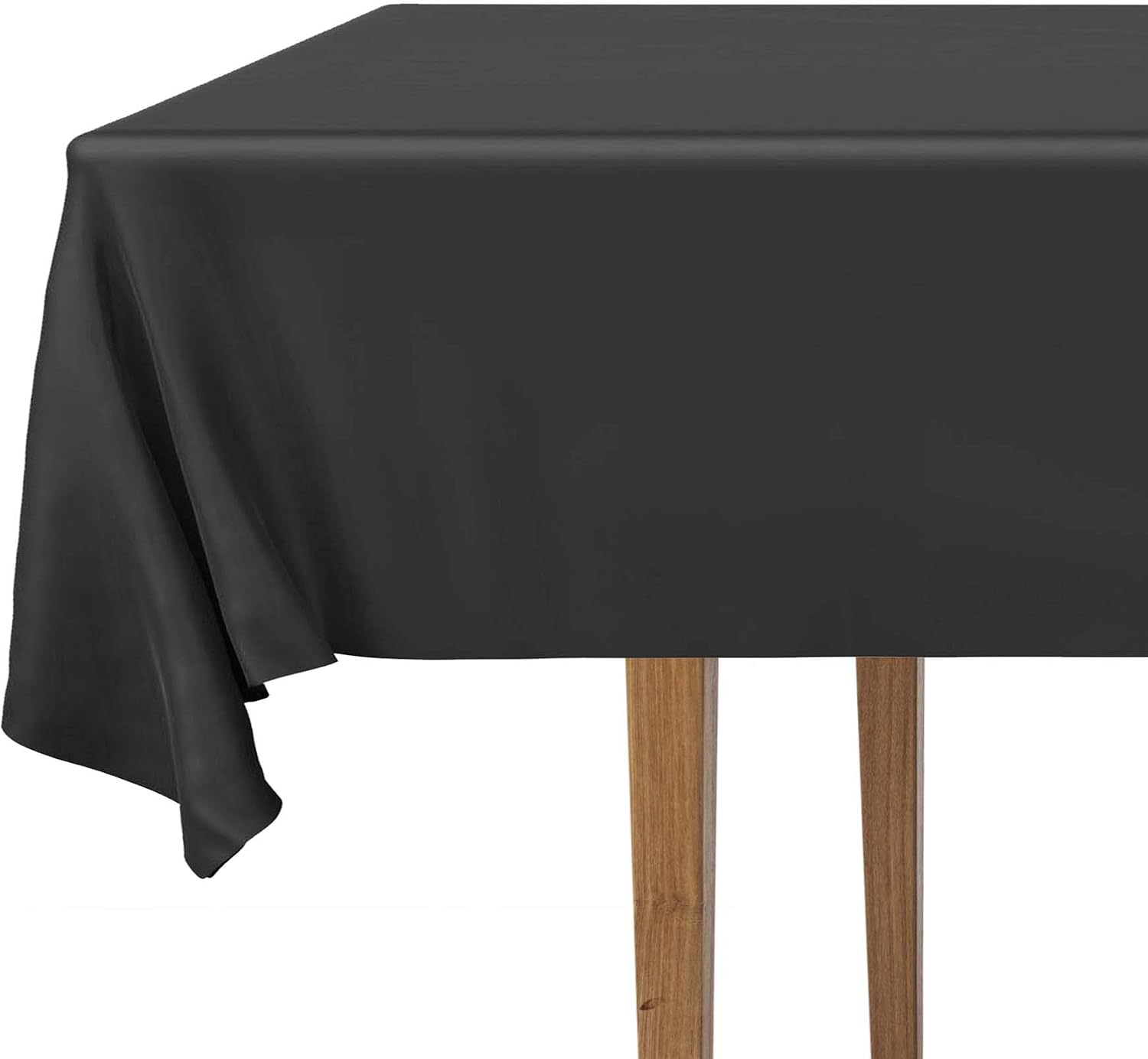 DecorRack 2 Rectangular Tablecloths -BPA- Free Plastic, 54 x 108 inch, Dining Table Cover Cloth Rectangle for Parties, Picnic, Camping and Outdoor, Disposable or Reusable in Black (2 Pack)