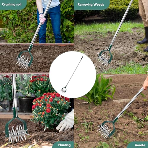 YEELOR Rotary Cultivator Garden Tool, Manual Tiller with Durable Aluminum Gears, 57-Inch Long Handle, Hand Tiller for Soil Mixing, Flower Bed Cultivation, Reseeding, and Lawn Care by YEELOR - Image 7