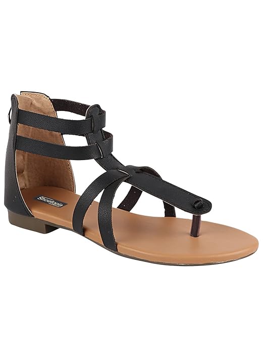 Shoetopia Women’s Gladiator Flat Sandals | Stylish Comfortable Casual Open Toe Flats for Girls & Women