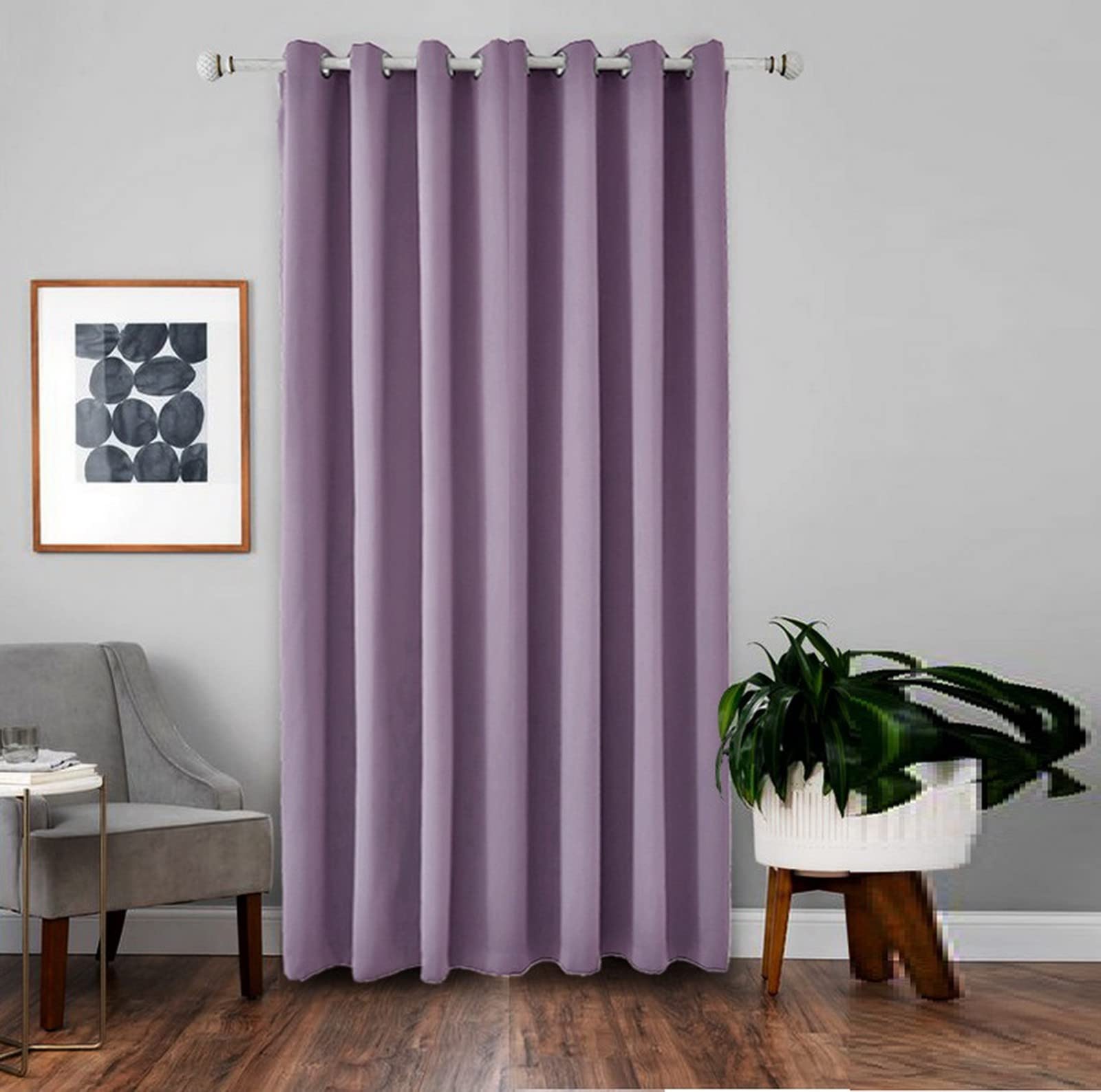 Rideau occultant thermique violet isolant à oeillets pour décoration de fenêtre