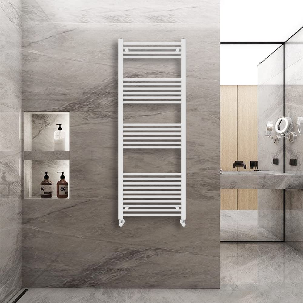 (1600X600mm) Warmehaus Straight Heated Towel Rail Central Heating For Bathroom Kitchen Radiator Ladder White 5063021967221