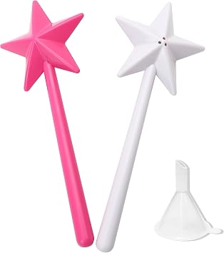 2PCS Salt and Pepper Wand Shaker Magic Fairy Star, Pentagram Shape, Three Hole Dispenser, Refillable, Removable, Light, One Hand Operation, Kitchen Accessories for Halloween and Christmas