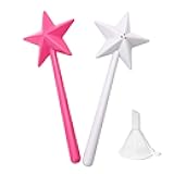 2PCS Salt and Pepper Wand Shaker Magic Fairy Star, Pentagram Shape, Three Hole Dispenser, Refillable, Removable, Light, One Hand Operation, Kitchen Accessories for Halloween and Christmas