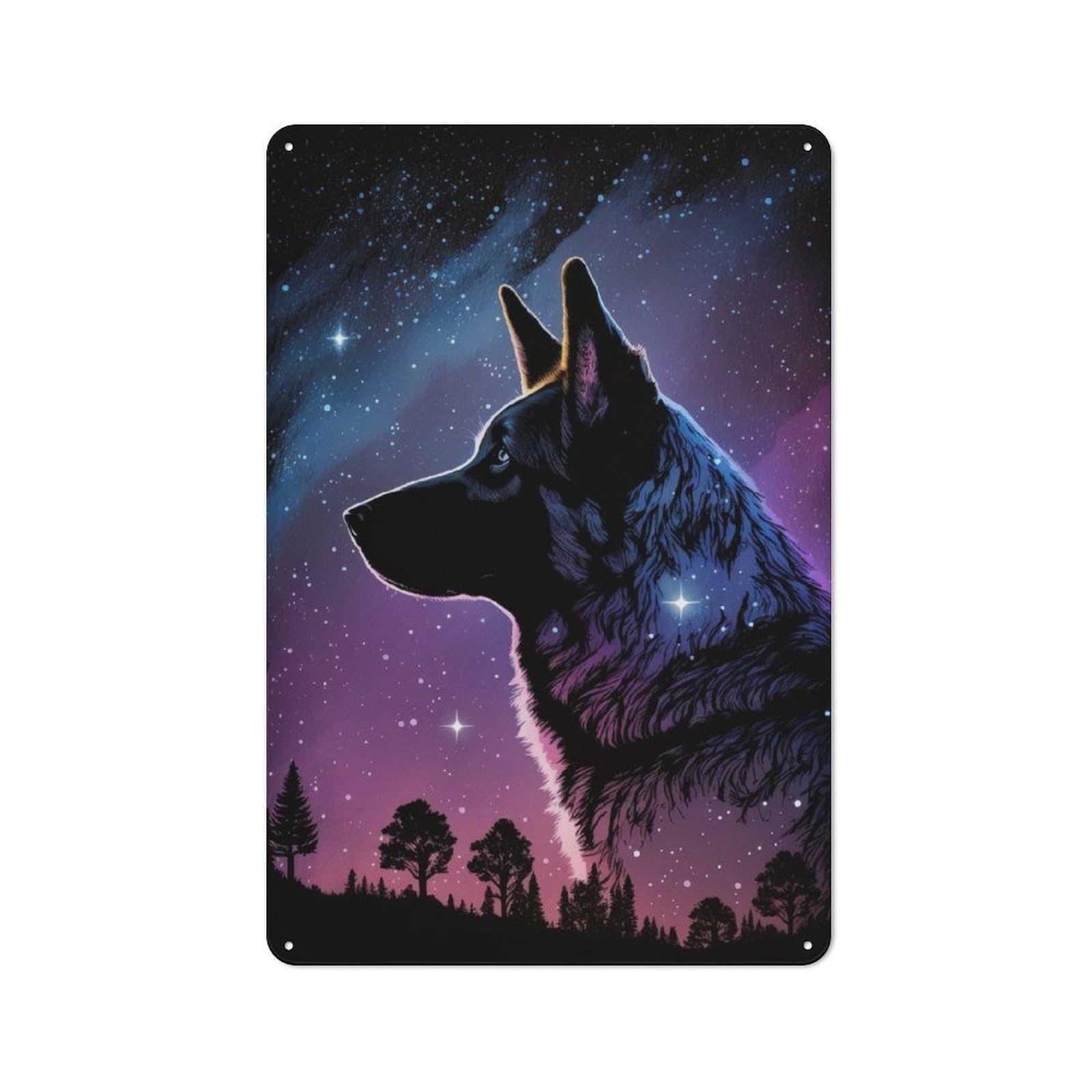 Junmoney German Shepherd Style 4 Classic Metal Wall Decor 30X20cm, Vintage Metal Sign For Hallway, Home Bar, Garage Or Study
