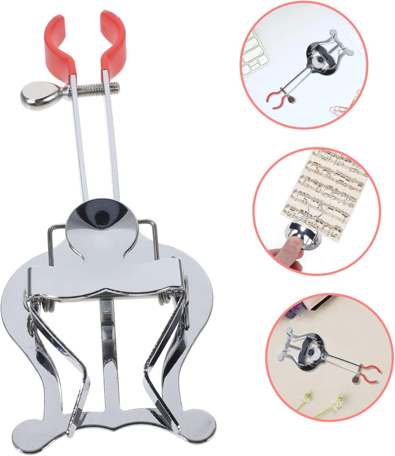 SAFIGLE 5sets Trumpet Sheet Music Clip Holder Lightweight Lyre Stand for Marching Bands Wear-resistant Accessory for Trumpet Players Lyre